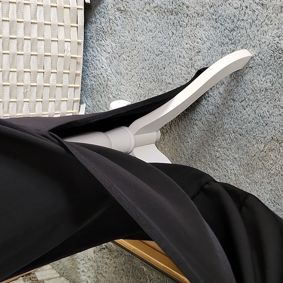 👉*NWT* SEXY LONG BLACK DRESS W/ BLACK LACE & SIDE SLIT ~SIZE: 12 ~40s RETRO - Picture 9 of 14